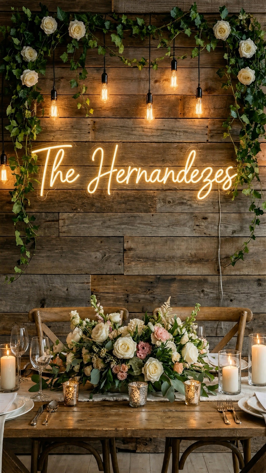 Custom Family Name or Text Neon Sign | Personalized Wedding LED Decor