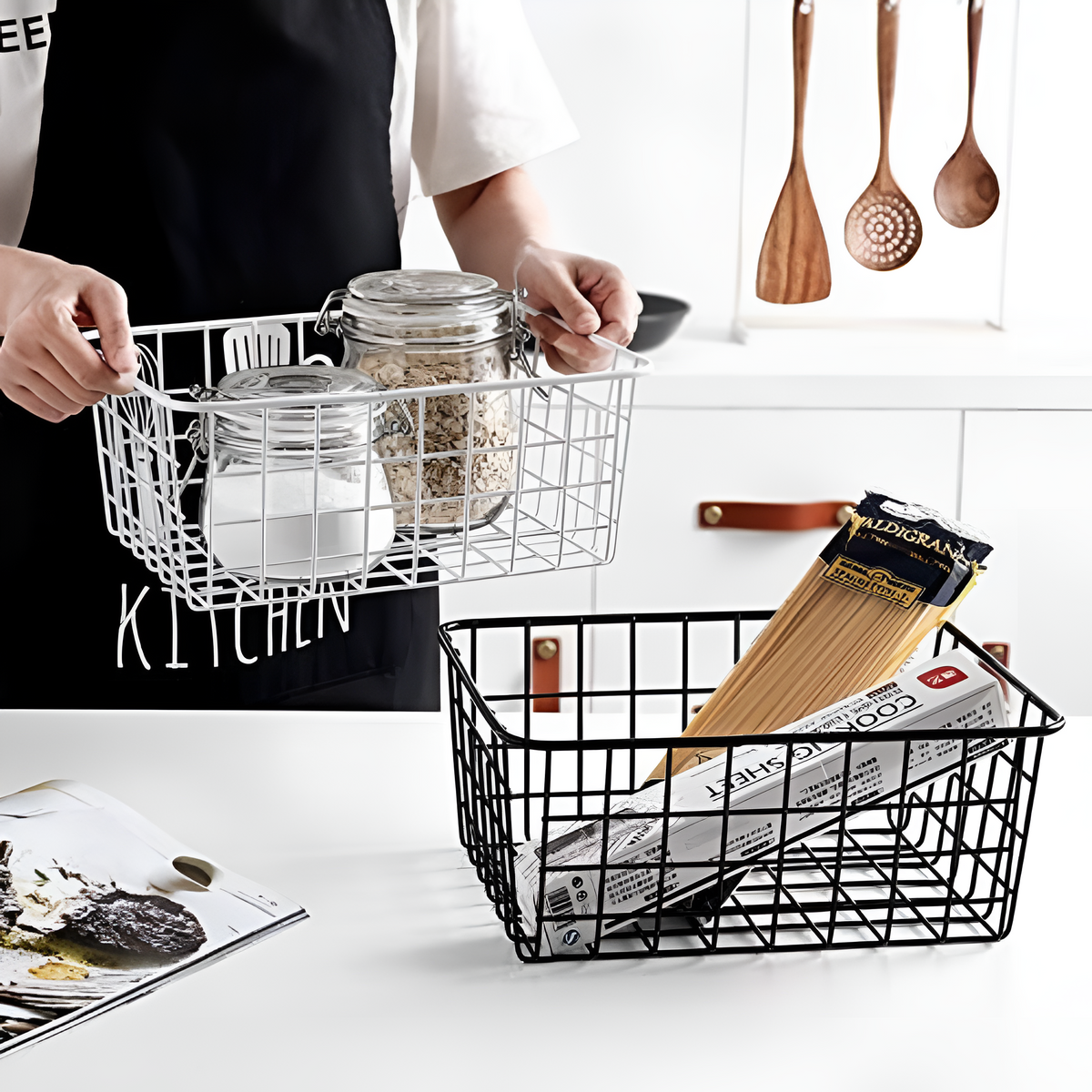 Sleek Wire Organizer Storage Basket