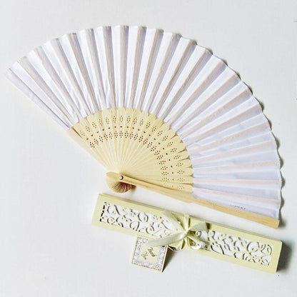 50pcs Wedding Hand Fans with Thank You Tags & Gift Bags, Paper Fans for Wedding Favors Bridal Shower Gift - Lasercutwraps Shop