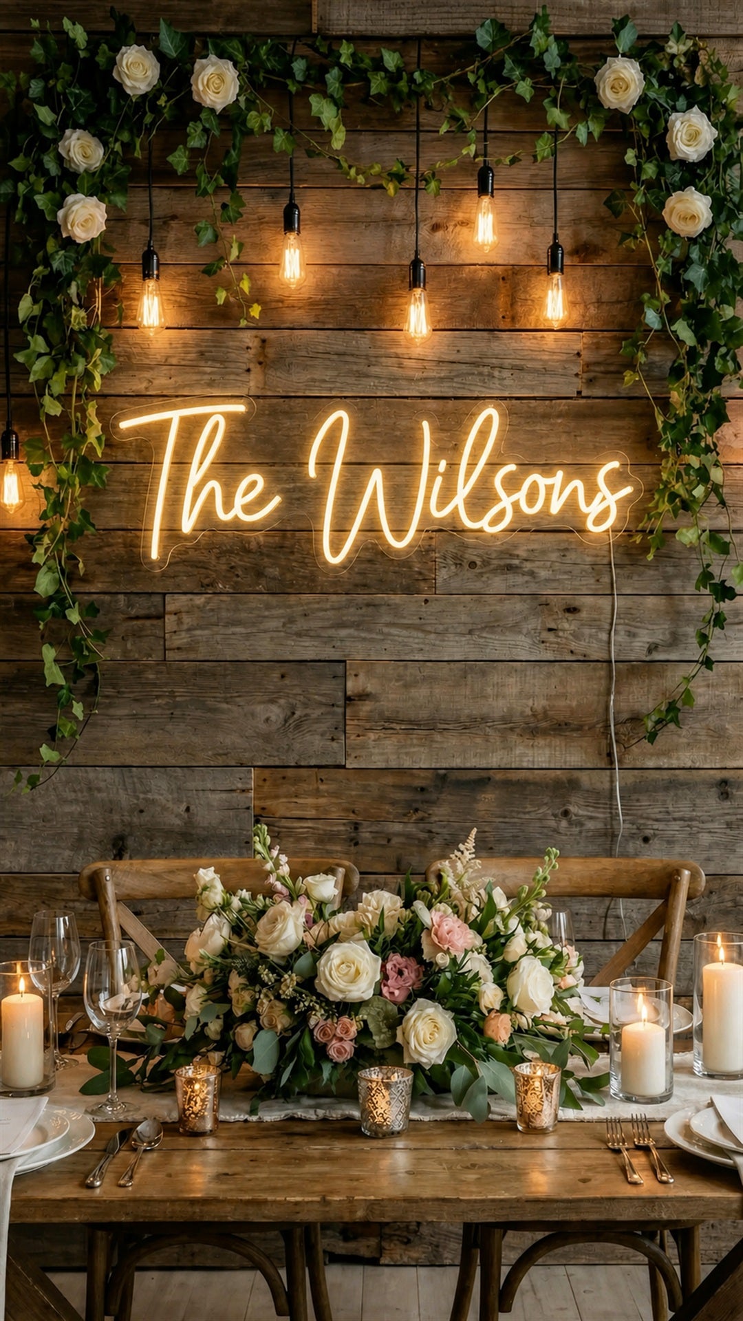 Personalized Neon Sign for Wedding Venues | Custom LED Names & Text