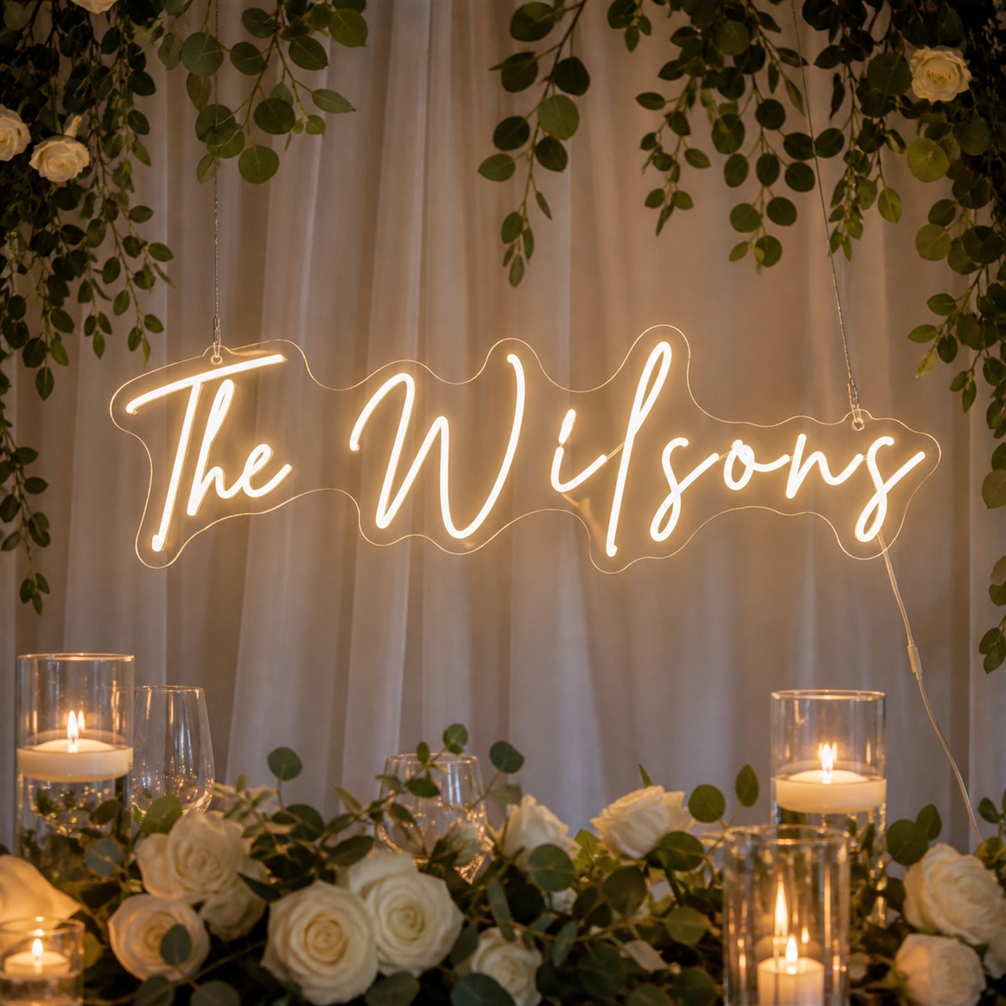 Personalized Neon Sign for Wedding Venues | Custom LED Names & Text