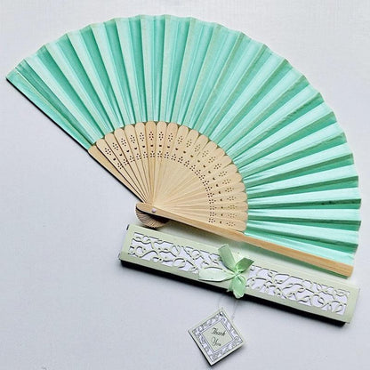 50pcs Wedding Hand Fans with Thank You Tags & Gift Bags, Paper Fans for Wedding Favors Bridal Shower Gift - Lasercutwraps Shop
