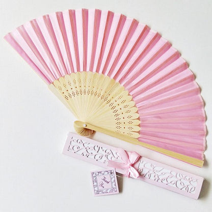 50pcs Wedding Hand Fans with Thank You Tags & Gift Bags, Paper Fans for Wedding Favors Bridal Shower Gift - Lasercutwraps Shop