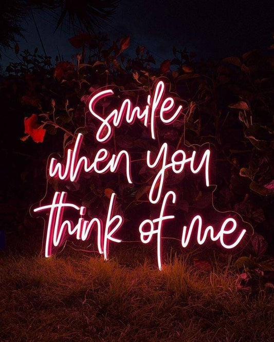 Smile When You Think Of Me Neon Sign – Romantic LED Wall Decor