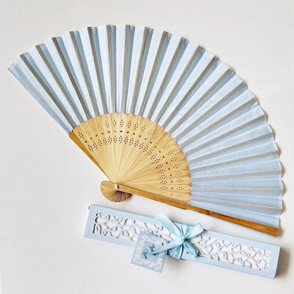 50pcs Wedding Hand Fans with Thank You Tags & Gift Bags, Paper Fans for Wedding Favors Bridal Shower Gift - Lasercutwraps Shop