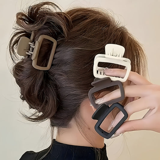 1/4pcs Elegant Matte Square Hair Clip Set