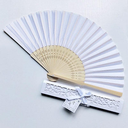 50pcs Wedding Hand Fans with Thank You Tags & Gift Bags, Paper Fans for Wedding Favors Bridal Shower Gift - Lasercutwraps Shop