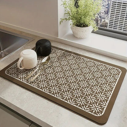 Mandala Kitchen Dish Drying Mat