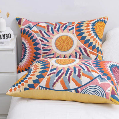 Nordic Sunburst Button Cotton Pillowcases (2pcs)