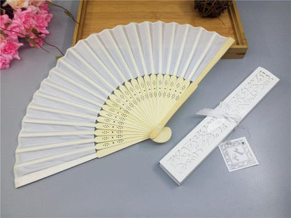 50pcs Wedding Hand Fans with Thank You Tags & Gift Bags, Paper Fans for Wedding Favors Bridal Shower Gift - Lasercutwraps Shop