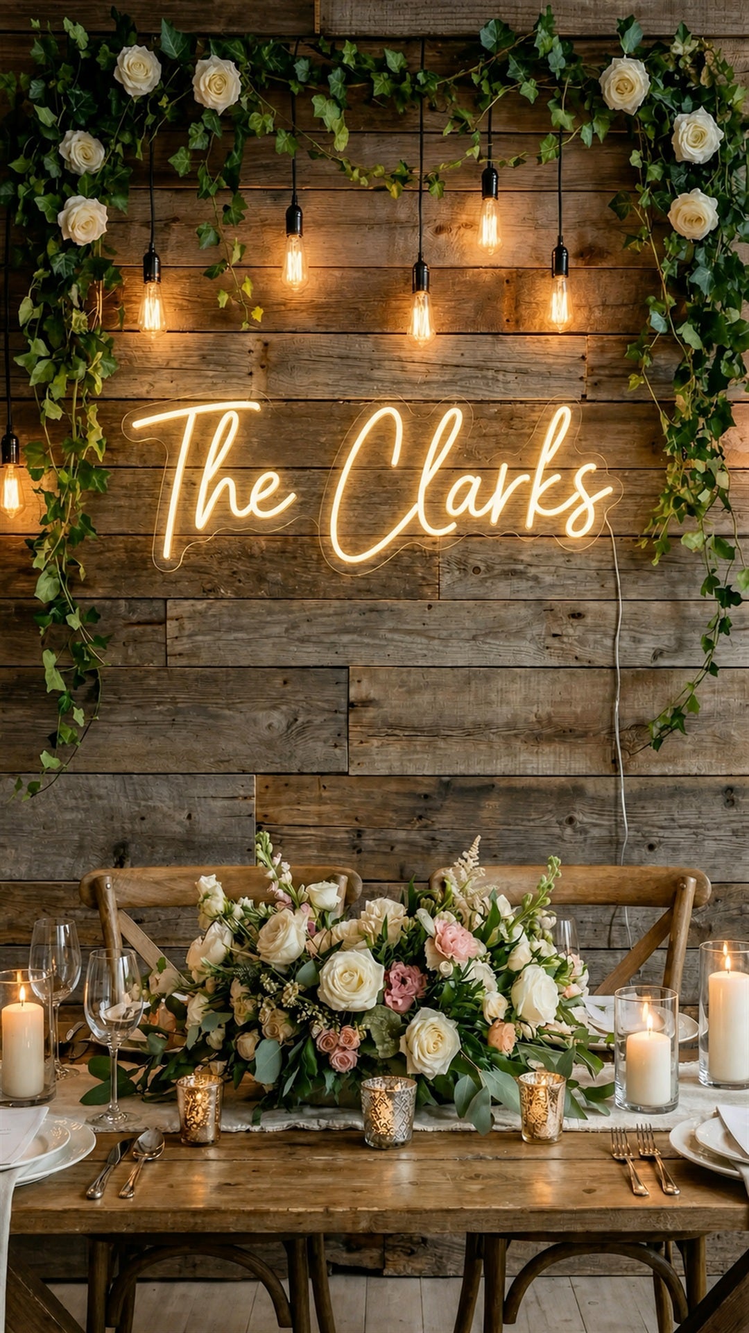 Custom Wedding Sign in LED Neon | Personalized Words for a Memorable Setting