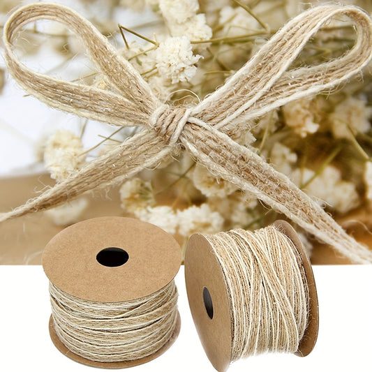 393.7inch Natural Jute Ribbon - 0.2inch Wide Rustic Craft Ribbon for Gift Wrapping, Wedding Decor