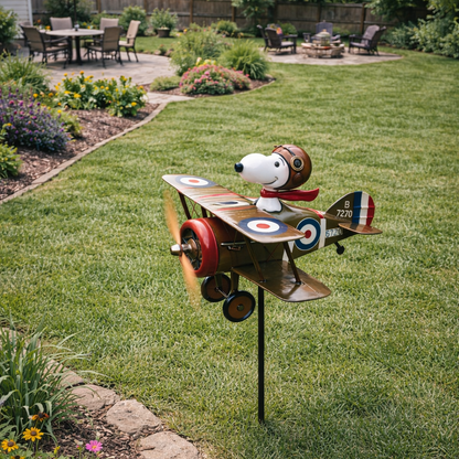 Airplane Garden Wind Spinner - Snoopy outdoor decor