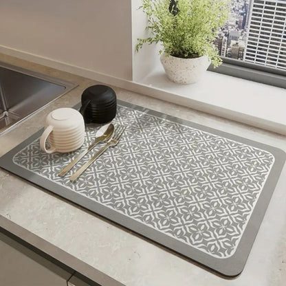 Mandala Kitchen Dish Drying Mat