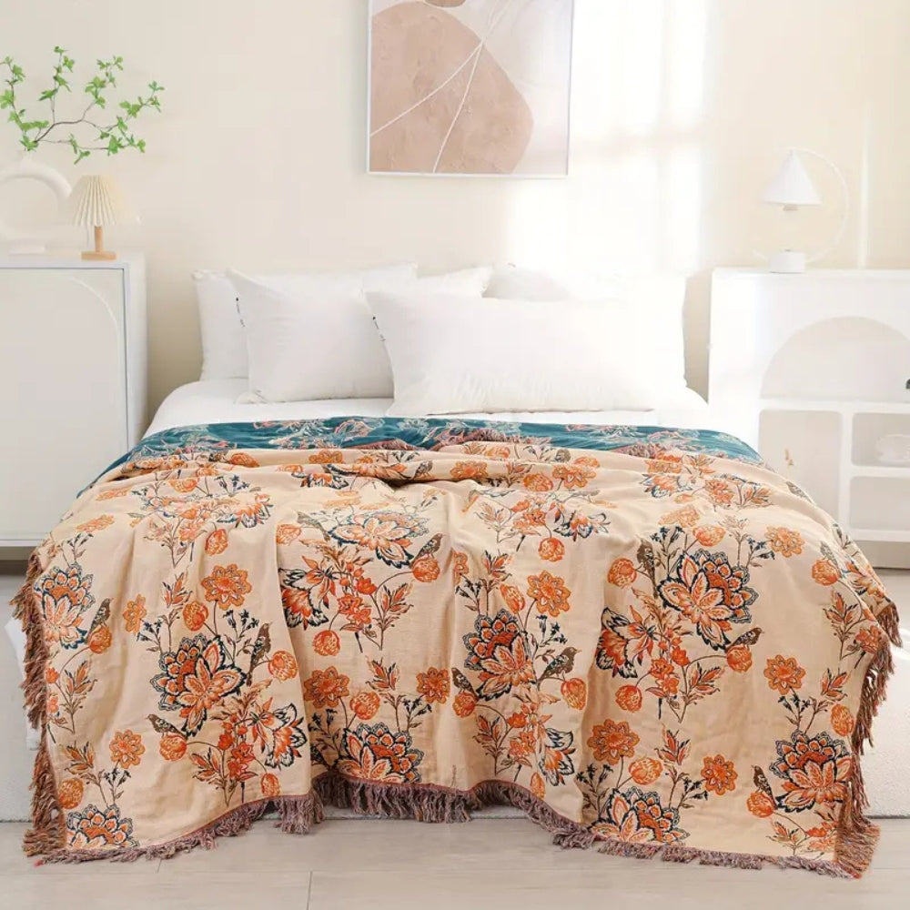 Rustic Cozy Boho Cotton Throw Blanket