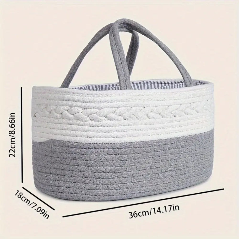Braided Grey Baby Essentials Organizer