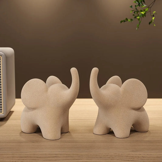 Eclectic Elephant Resin Figurines
