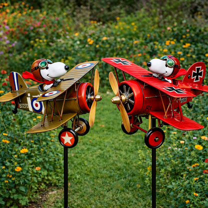 Airplane Garden Wind Spinner - Snoopy outdoor decor