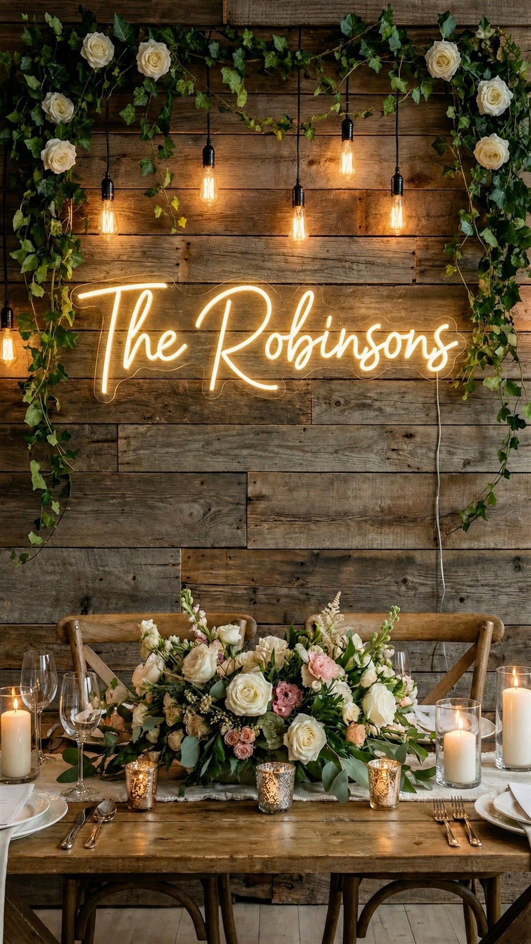 Personalized Wedding LED Sign | Custom Neon Gift with Meaningful Words