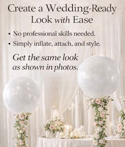 36” Giant Balloon with 72” Rose Vine Set for Elegant Wedding & Event Decor