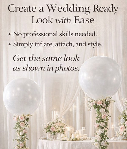 36” Giant Balloon with 72” Rose Vine Set for Elegant Wedding & Event Decor