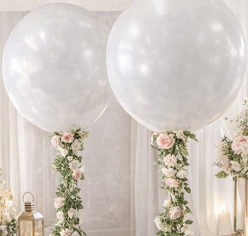 36” Giant Balloon with 72” Rose Vine Set for Elegant Wedding & Event Decor