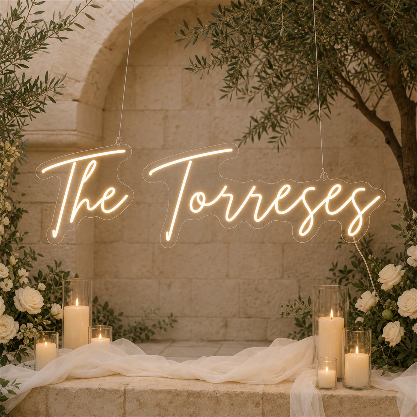 Custom LED Wedding Neon Sign | Personalized Decor for Family Photo Backdrops