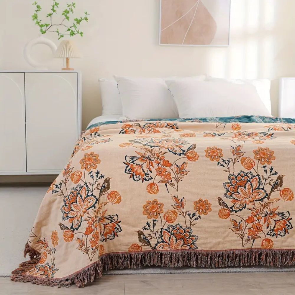 Rustic Cozy Boho Cotton Throw Blanket