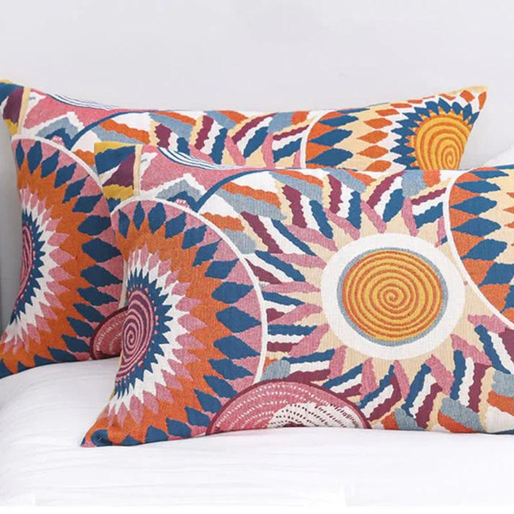 Nordic Sunburst Button Cotton Pillowcases (2pcs)