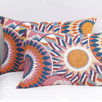Nordic Sunburst Button Cotton Pillowcases (2pcs)