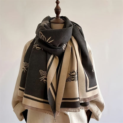 Nuvia Bee Pattern Winter Scarf