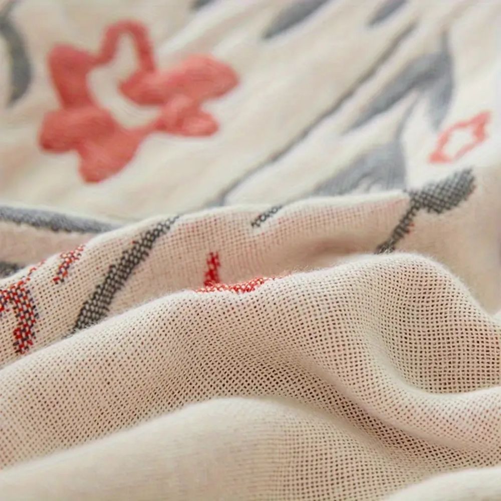 Versailles-Inspired Reversible Floral Cotton Blanket