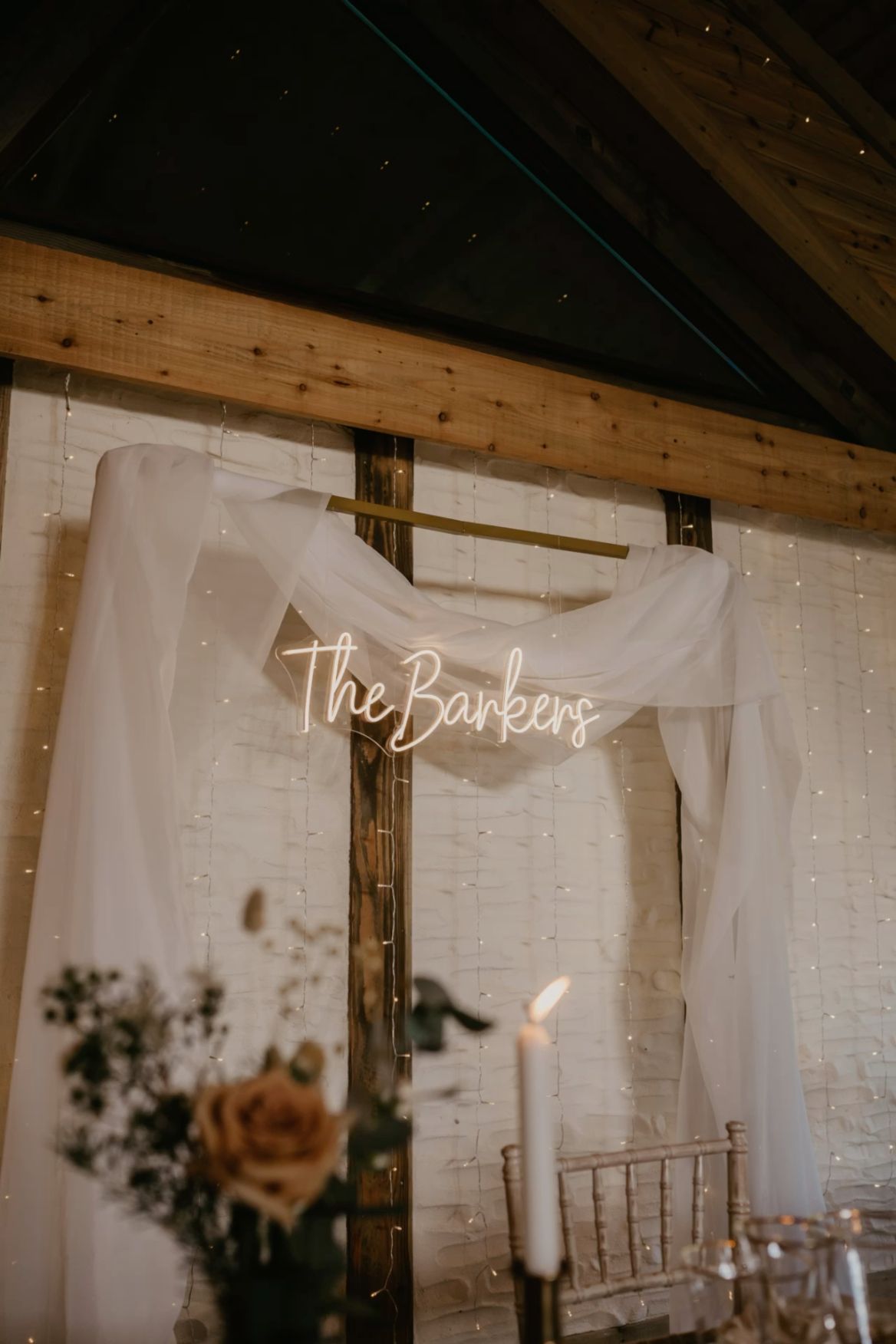 Custom Wedding Neon Sign Last Name Backdrop Reception Decor