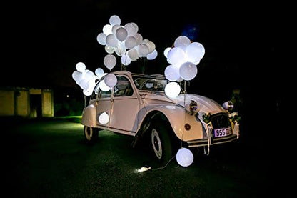 24x Battery Operated LED Party Lights Bulbs for Paper Lantern Balloons Party Decoration, Waterproof - White