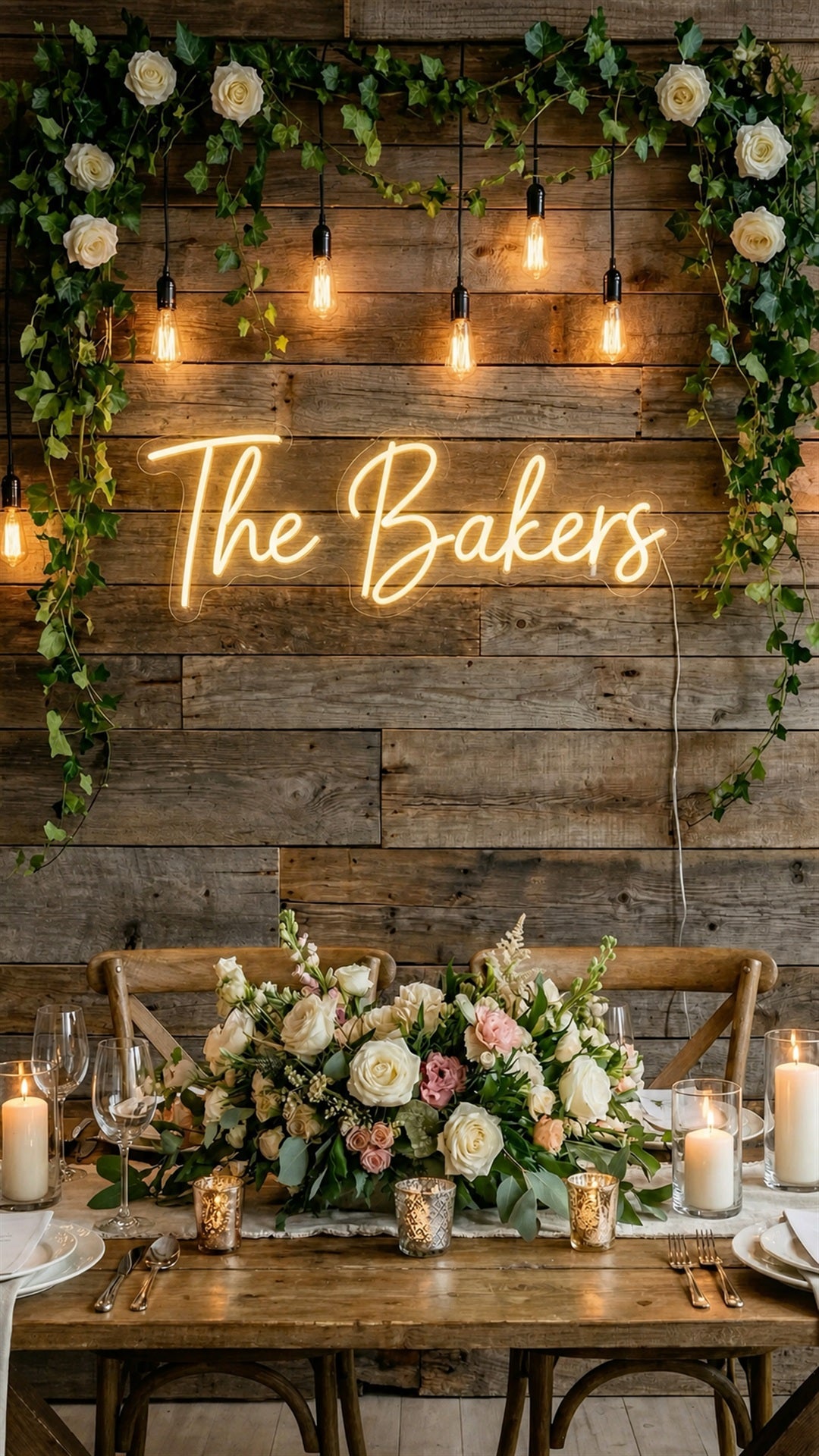Custom LED Neon Sign for Weddings | Personalized Dessert Table Backdrop Decor