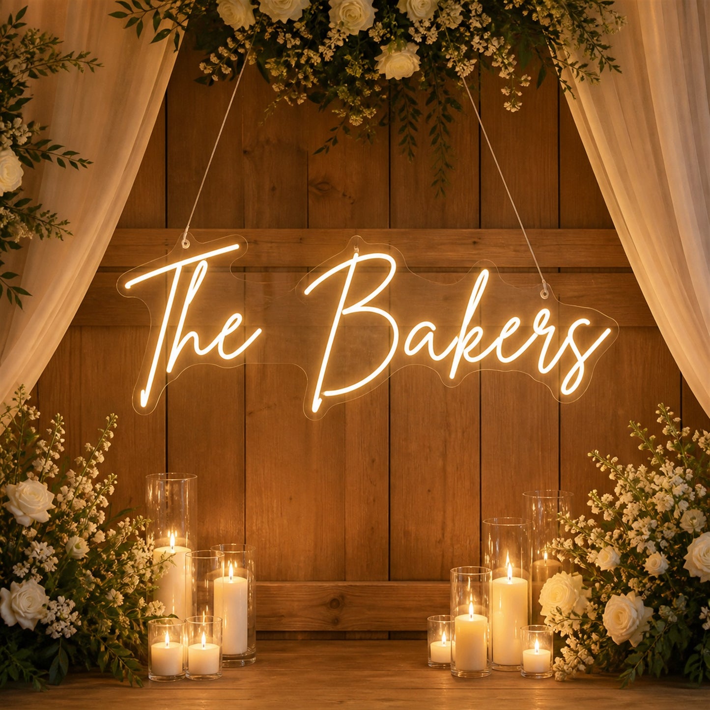 Custom LED Neon Sign for Weddings | Personalized Dessert Table Backdrop Decor
