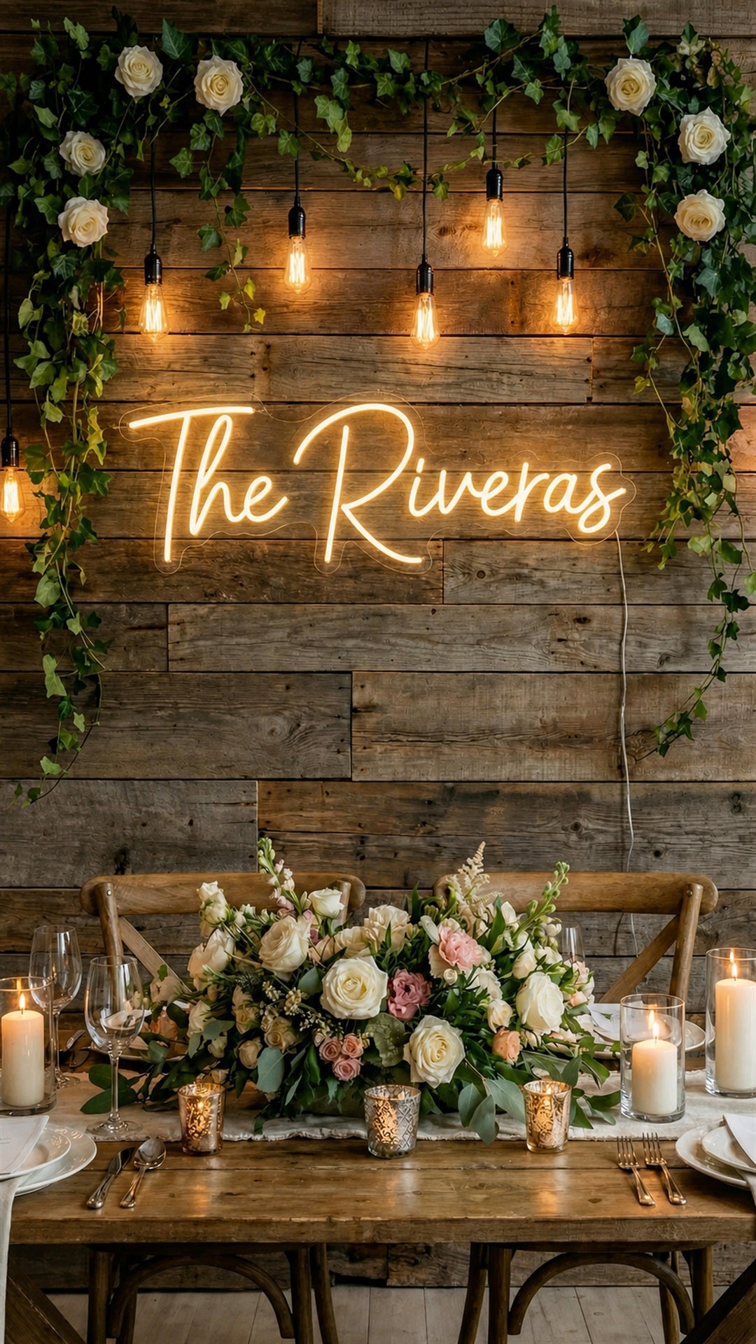 Custom Wedding Reception Neon Sign | Personalized LED Lounge Area Decor