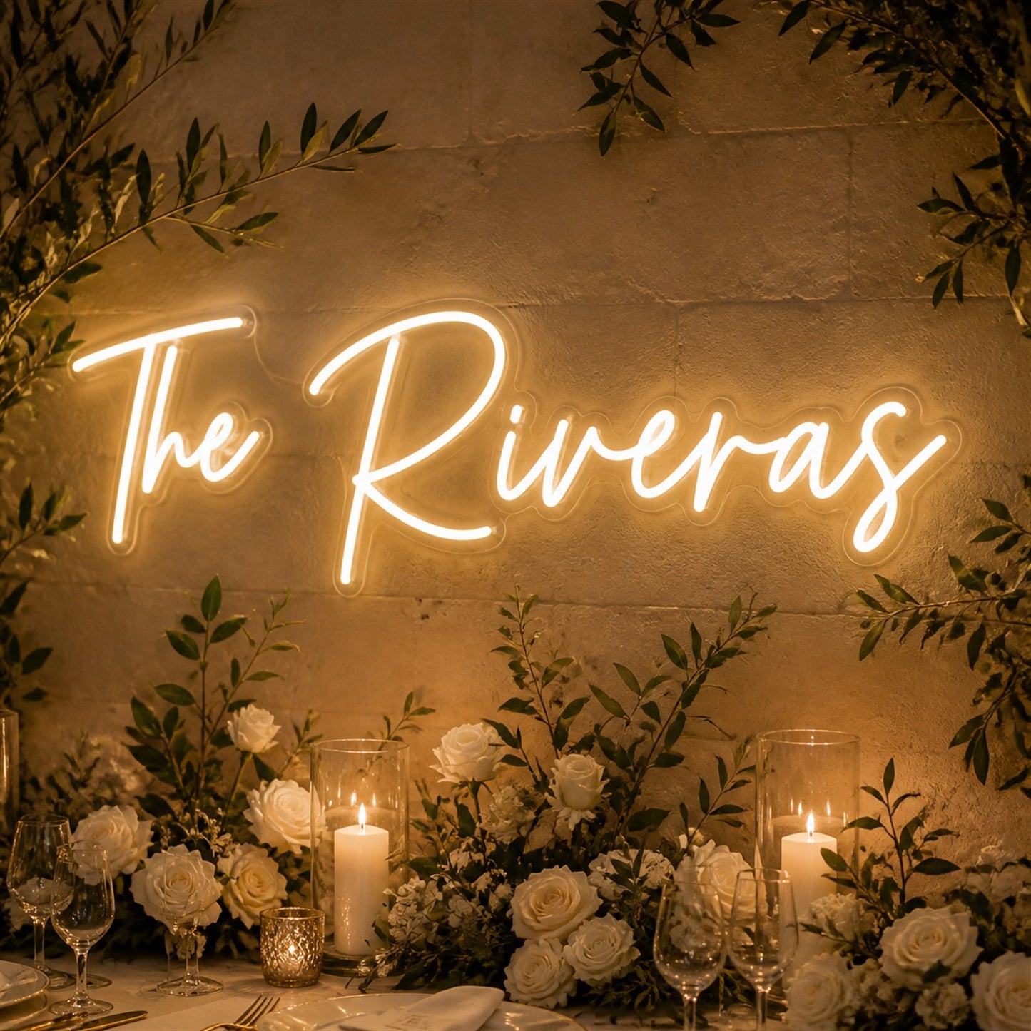 Custom Wedding Reception Neon Sign | Personalized LED Lounge Area Decor