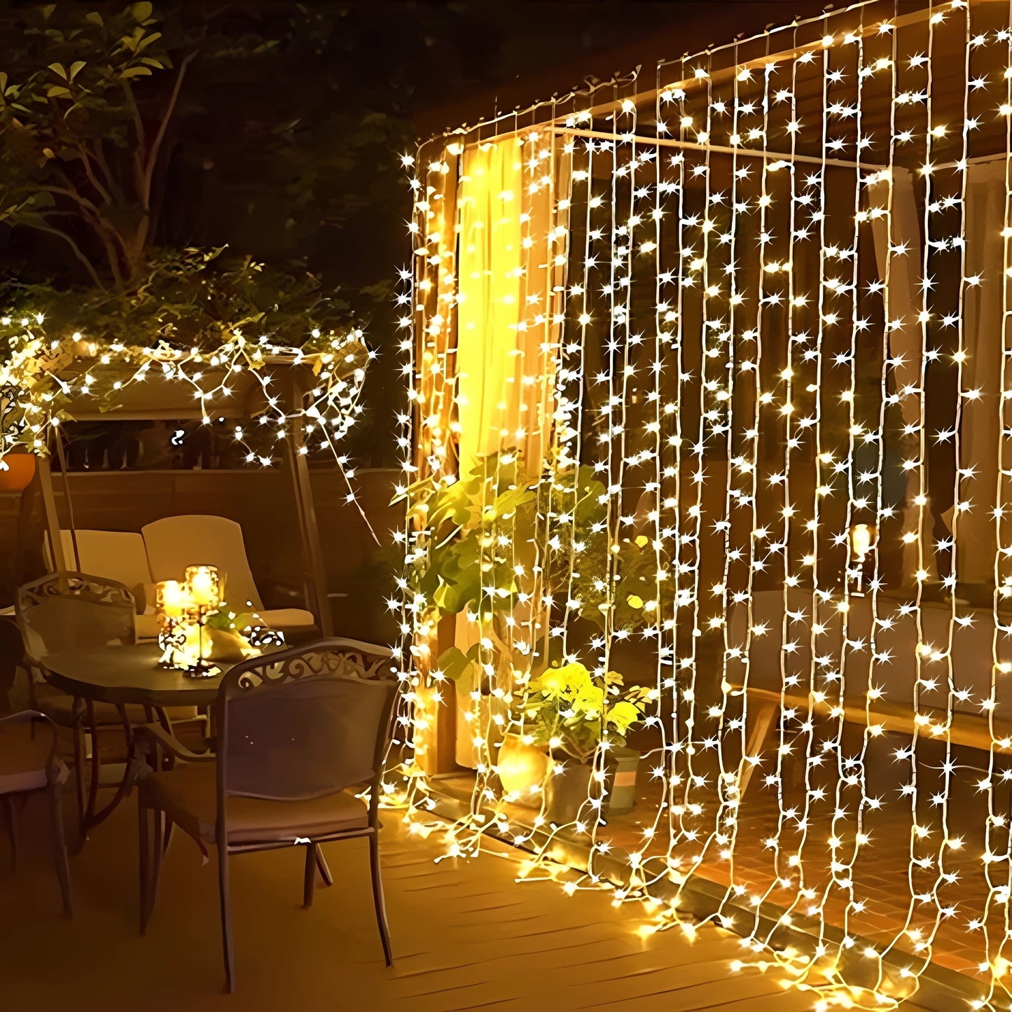 1pc Curtain Light, USB Waterproof Waterfall Fairy Tale Light String