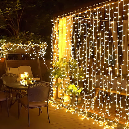 1pc Curtain Light, USB Waterproof Waterfall Fairy Tale Light String
