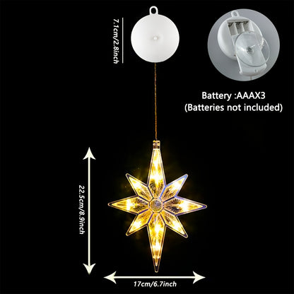 2pcs, Polaris Suction Cup String Lights, Christmas Decorations, Indoor, Battery Operated