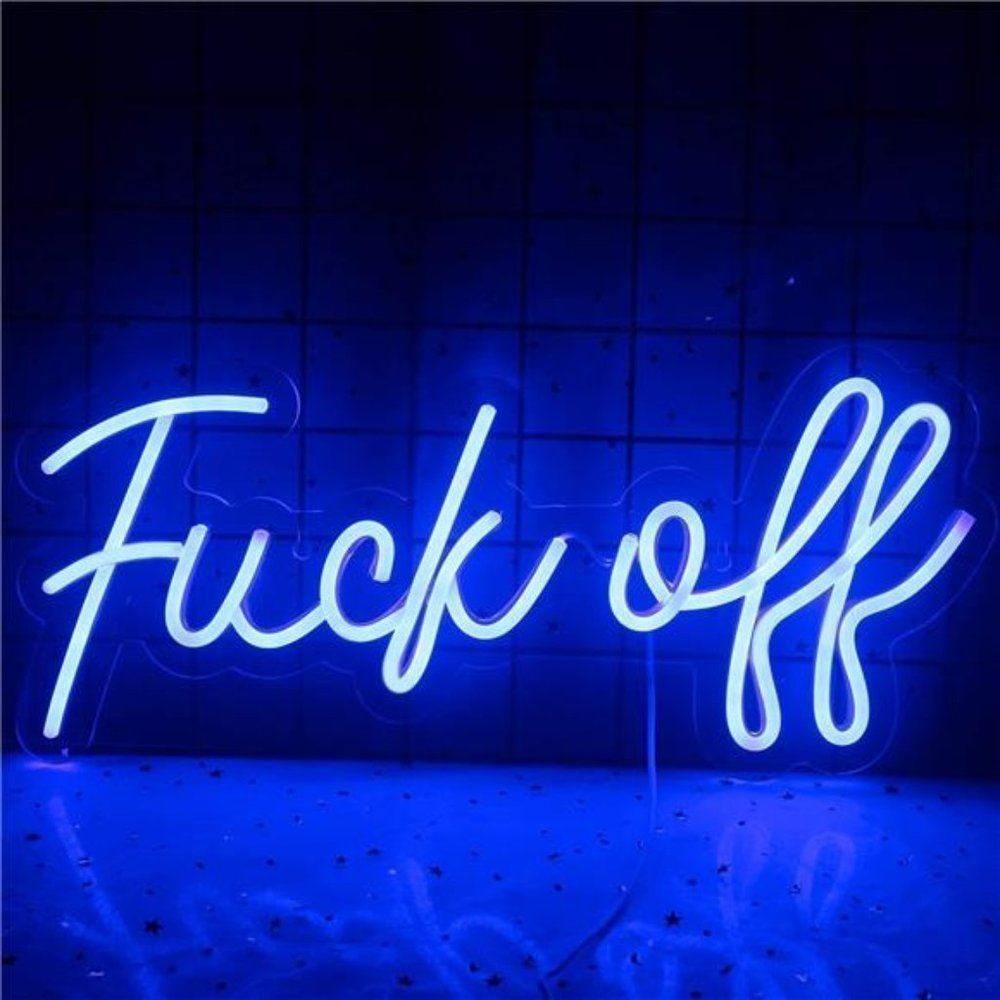 Bold Blue Neon Sign / Funny Attitude Wall Light for Room, Bar & Aesthetic Decor