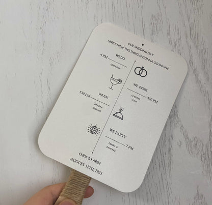 50PCS Wedding Program Fans/ Rustic Minimalist Outdoor Wedding / DIY Wedding Program Fans