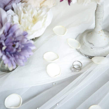 300pcs Silk Rose Petals Ivory Flower Petals for Wedding Flower Girl Basket White Aisle Scatter Dinner Table Centerpieces