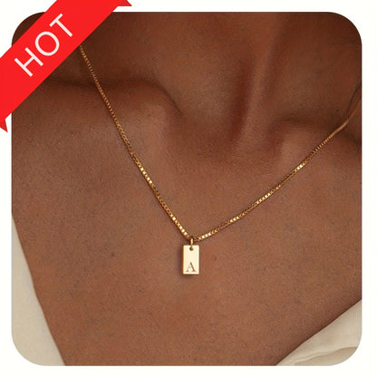 Initials Necklace for Women - 14k Golden Plated Delicate Monogram Pendant, Name Jewelry Gift