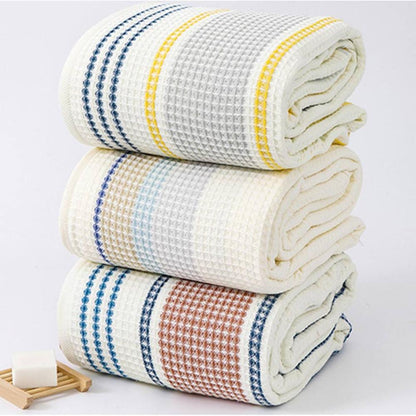 Colorblock Striped Cotton Bath Towel