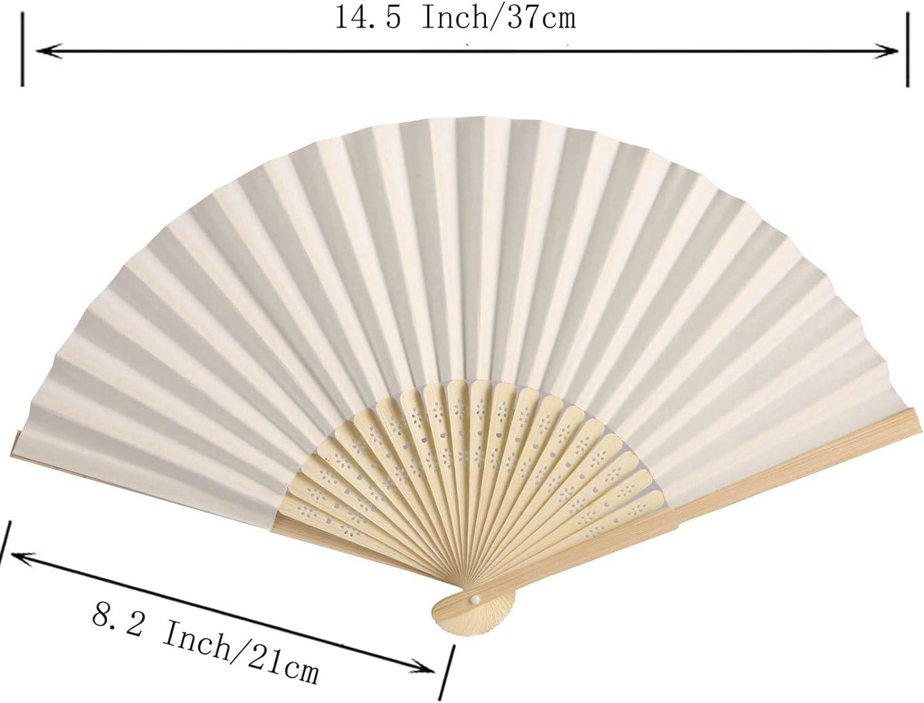 50pcs Wedding Hand Fans with Thank You Tags & Gift Bags, Paper Fans fo ...