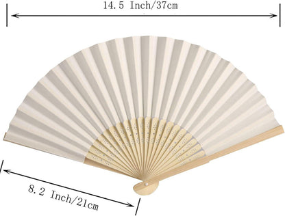 50pcs Wedding Hand Fans with Thank You Tags & Gift Bags, Paper Fans for Wedding Favors Bridal Shower Gift - Lasercutwraps Shop
