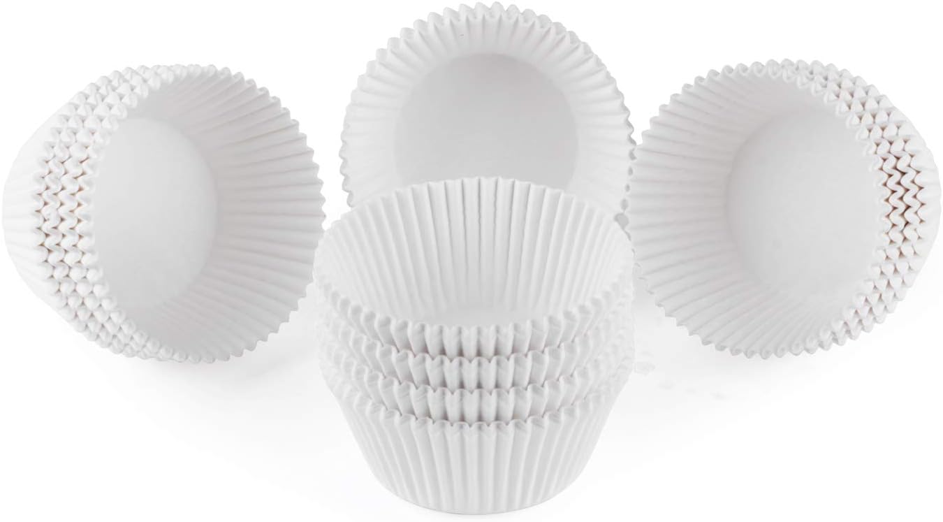 500pcs Standard White Cupcake Liners, No Smell, Food Grade & Grease-Proof Baking Cups Paper