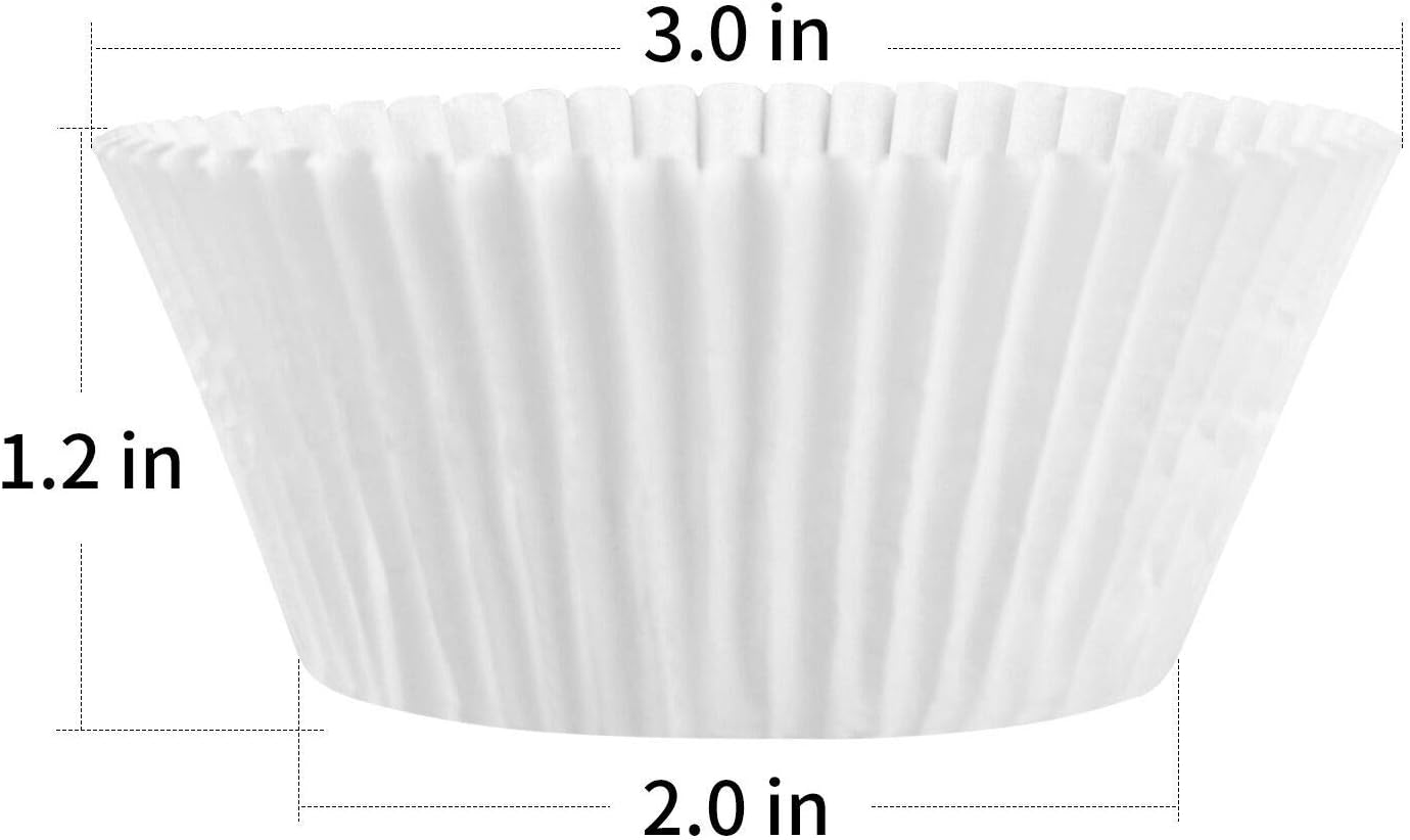 500pcs Standard White Cupcake Liners, No Smell, Food Grade & Grease-Proof Baking Cups Paper